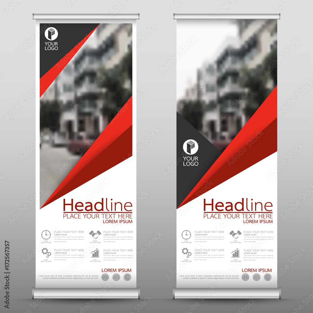 Canvas Prints roll up business banner design vertical template vector, cover presentation abstract geometric backg