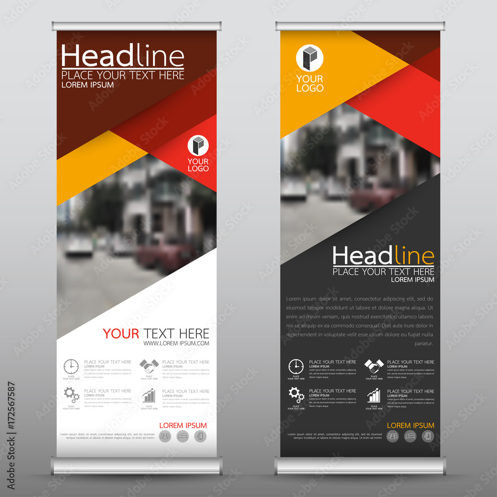 Canvas Prints roll up business banner design vertical template vector, cover presentation abstract geometric backg