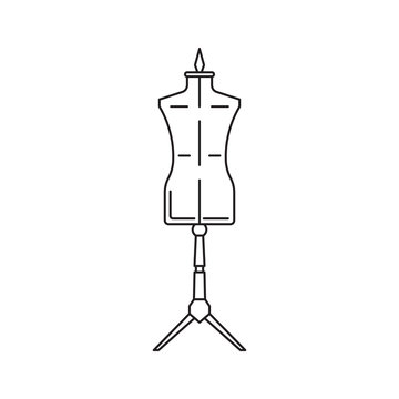 sewing mannequin vector icon isolated on white background