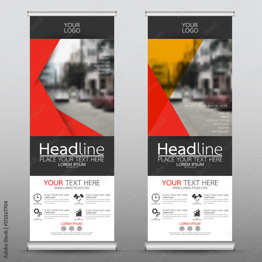 Canvas Prints roll up business banner design vertical template vector, cover presentation abstract geometric backg