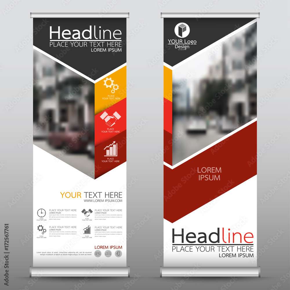 Canvas Prints roll up business banner design vertical template vector, cover presentation abstract geometric backg