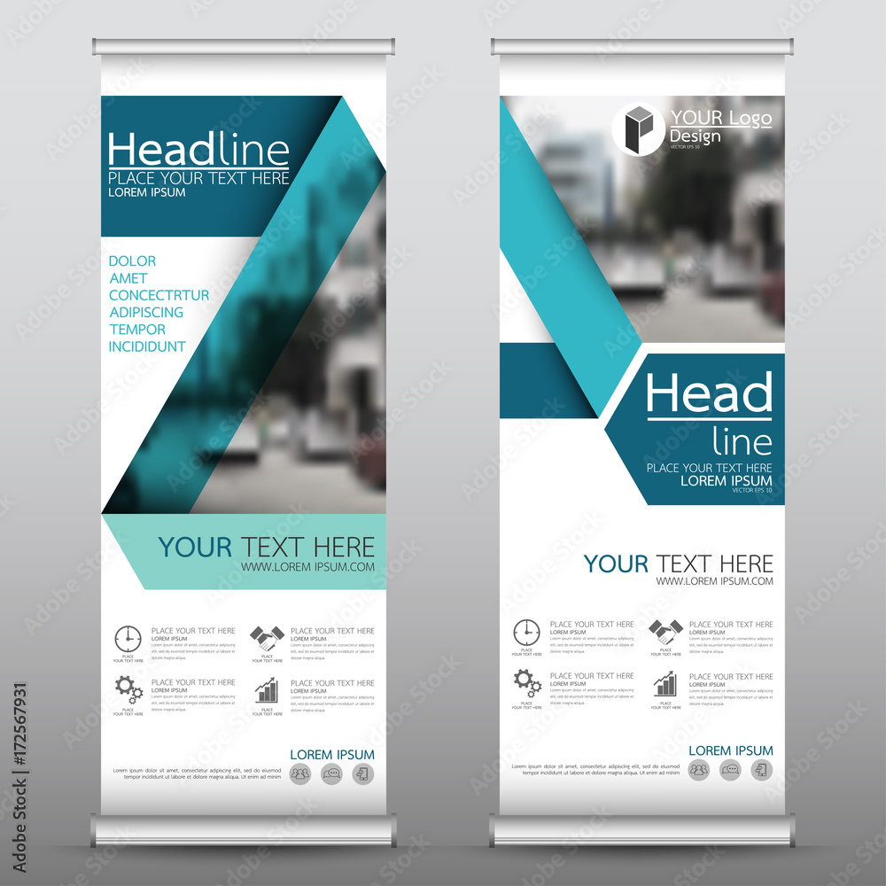 Canvas Prints roll up business banner design vertical template vector, cover presentation abstract geometric backg