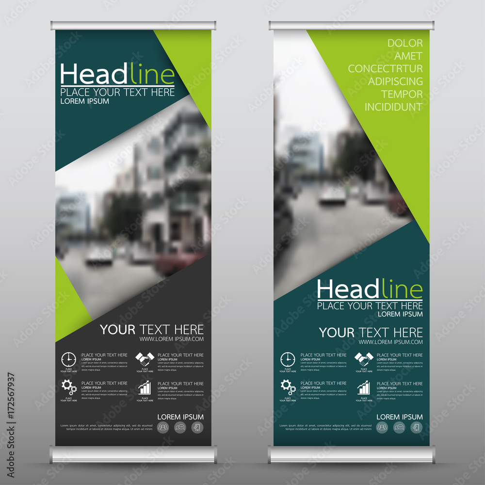 Canvas Prints roll up business banner design vertical template vector, cover presentation abstract geometric backg