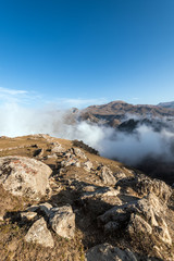 Highlands, clouds over mountains