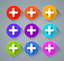 plus sign  icons with various colors