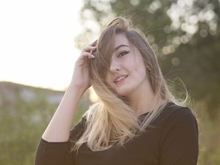 Naklejka premium young caucasian girl