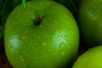 Apple Fruit on black background.