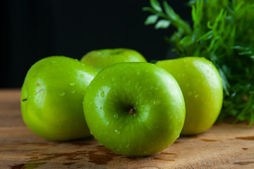 Apple Fruit on black background.