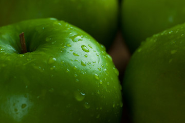 Apple Fruit on black background.