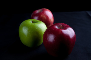 Apple Fruit on black background.