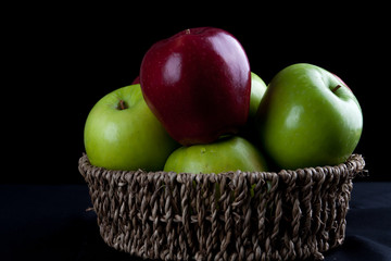 Apple Fruit on black background.