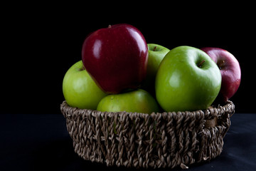 Apple Fruit on black background.