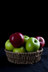 Apple Fruit on black background.