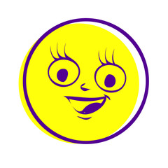 Cute Surprised Smiley  - clip-art vector illustration