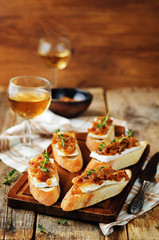 Bacon onion marmalade Brie crostini