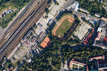 Fototapeta premium aerial view of Nysa city