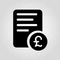 Receipt vector icon, isolated invoice, blank or financial paper