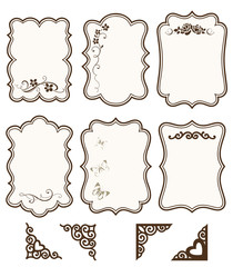 Vector collection of decorative scrapbook elements for your design. Vector floral silhouette