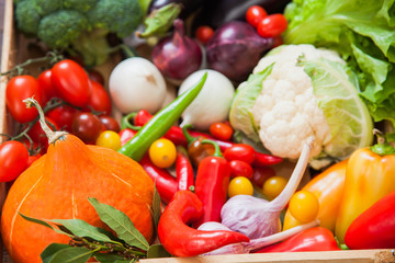 harvest raw eating healthy diet background closeup