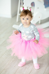 The first cake baby. Portrait of a baby