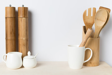 wooden kitchen utensils