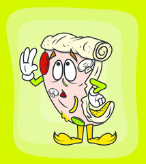 Cartoon Pizza Character