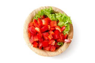 Paprika im Palmblattschälchen