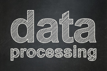 Data concept: Data Processing on chalkboard background