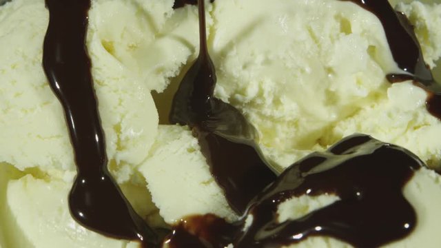 Closeup view of ice cream and chocolate