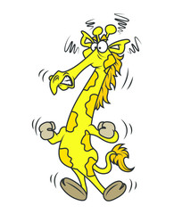 Surprised Cartoon Giraffe - clip-art vector illustration