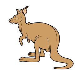 Cartoon Kangaroo - clip-art vector illustration