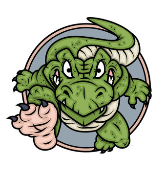Angry Dragon Cartoon - clip-art vector illustration