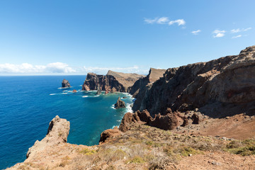 Fototapeta na wymiar Beautiful landscape at the Ponta de Sao Lourenco, the eastern part of Madeira, Portugal