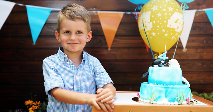 Picture of young boy at birthday party