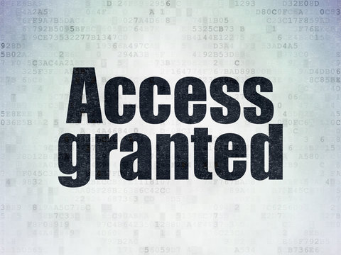 Security concept: Access Granted on Digital Data Paper background