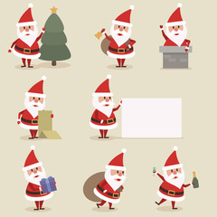 Collection of Santa Claus 1 (flat design)
