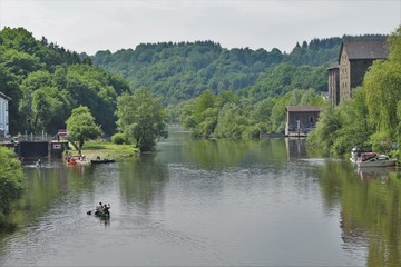 Lahnlandschaft Lahn Weilburg L&ouml;hnberg Kanu