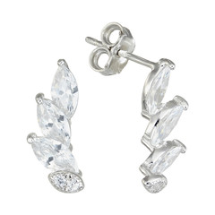 Sterling Silver Earrings isolated on white