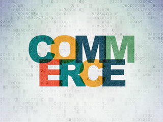 Business concept: Commerce on Digital Data Paper background