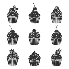 Icons cupcake.
