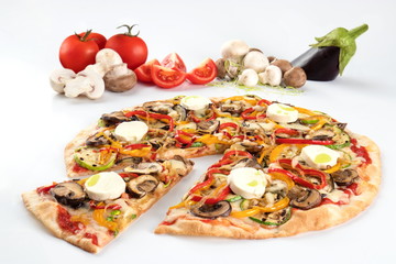 Gluten free pizza with mushrooms