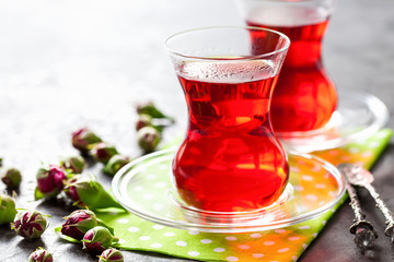 Red herbal and fruit tea