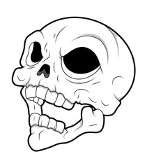 Obraz premium Laughing Halloween Skull - clip-art vector illustration