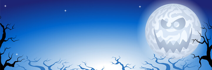Halloween Banner mit Vollmond 