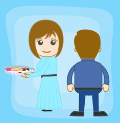 Cartoon Characters Celebrating Indian Rakhi Festival