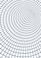 Illustration of Vector Spiral Tunnel. Wireframe Technology Vortex Tunnel Illusion Background