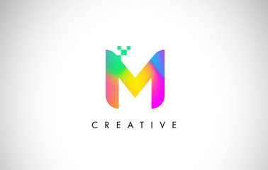 M Colorful Logo Letter Design Vector. Creative Rainbow Gradient Letter Icon