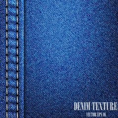 Blue Denim Texture Background, Vector EPS 10.
