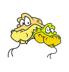 Cartoon Snake Face Expressions