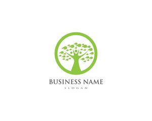 family tree logo template vector illustration